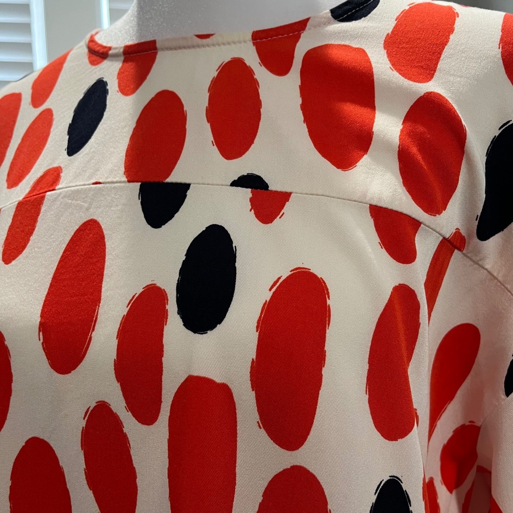 Compania Fantastica‎ Polka Dot Long Sleeve Shift Dress Orange Womens Medium - Picture 3 of 8